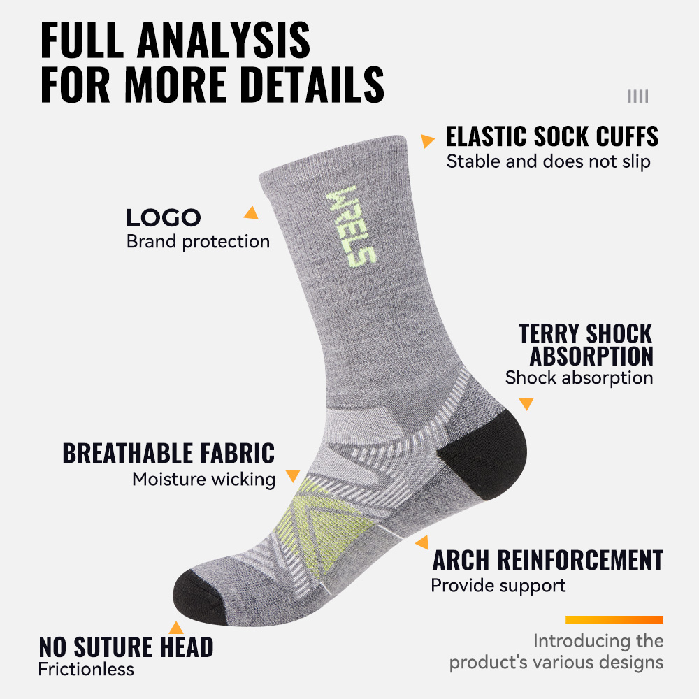 WRELS 1/2/3 Pairs Merino Wool  - огляд і ціна Wool Hiking Sock