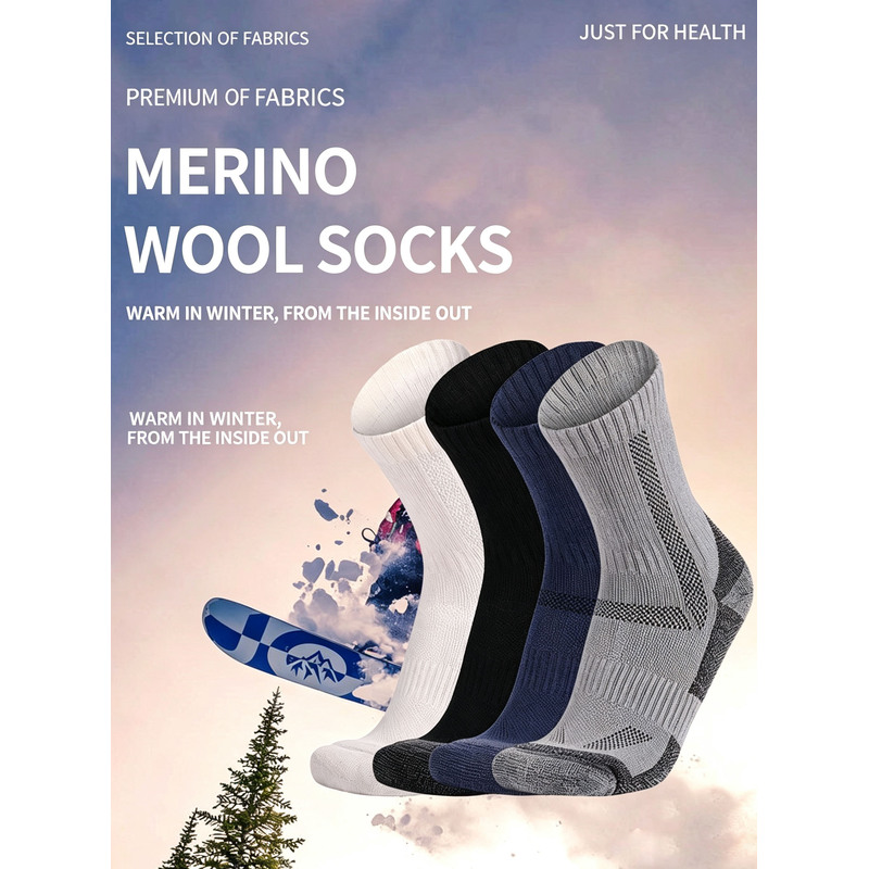 5PCS Men's Thick Merino Wool H - огляд і ціна Wool Hiking Sock